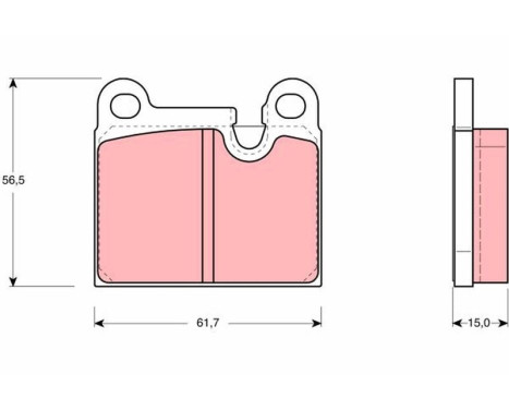 Kit de plaquettes de frein, frein à disque GDB919 TRW, Image 2