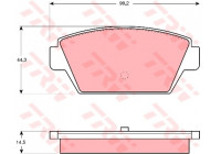 Kit de plaquettes de frein, frein à disque GDB945 TRW