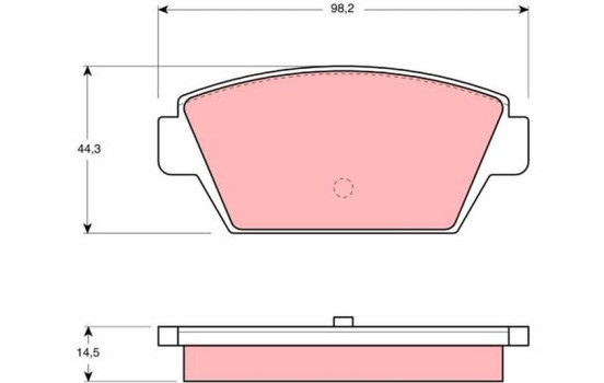 Kit de plaquettes de frein, frein à disque GDB945 TRW, Image 2