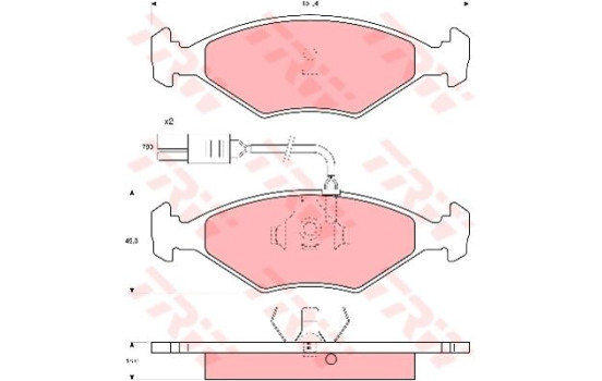 Kit de plaquettes de frein, frein à disque GDB960 TRW