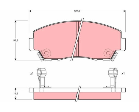 Kit de plaquettes de frein, frein à disque GDB977 TRW, Image 2