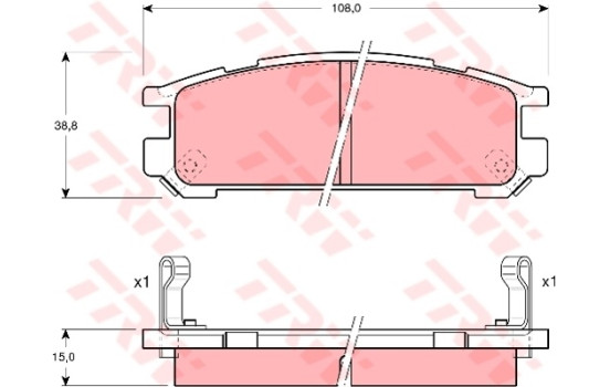 Kit de plaquettes de frein, frein à disque GDB990 TRW