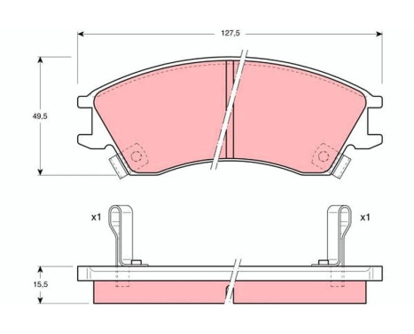 Kit de plaquettes de frein, frein à disque GDB992 TRW, Image 2