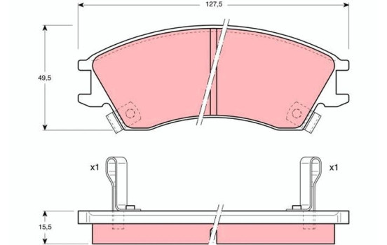 Kit de plaquettes de frein, frein à disque GDB992 TRW, Image 2