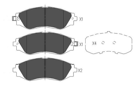 Kit de plaquettes de frein, frein à disque KBP-1001 Kavo parts, Image 2