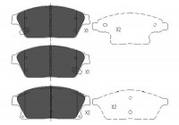 Kit de plaquettes de frein, frein à disque KBP-1014 Kavo parts