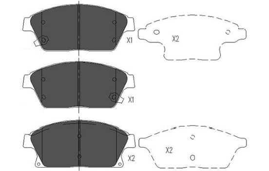 Kit de plaquettes de frein, frein à disque KBP-1014 Kavo parts