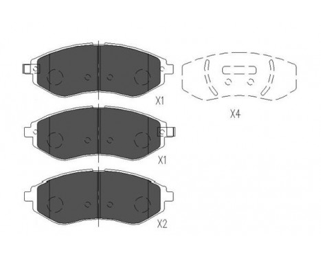 Kit de plaquettes de frein, frein à disque KBP-1019 Kavo parts