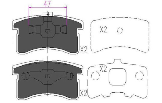 Kit de plaquettes de frein, frein à disque KBP-1506 Kavo parts, Image 2