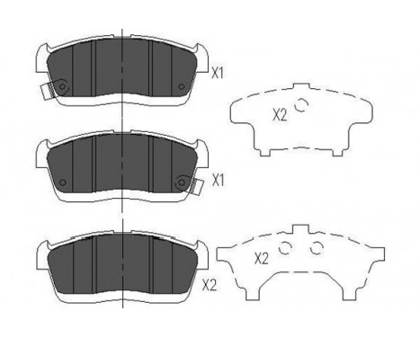 Kit de plaquettes de frein, frein à disque KBP-1515 Kavo parts