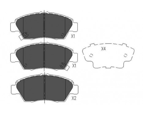 Kit de plaquettes de frein, frein à disque KBP-2003 Kavo parts