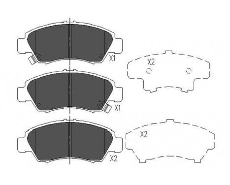 Kit de plaquettes de frein, frein à disque KBP-2004 Kavo parts