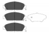 Kit de plaquettes de frein, frein à disque KBP-2005 Kavo parts