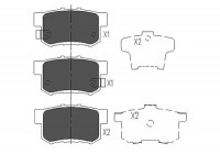 Kit de plaquettes de frein, frein à disque KBP-2008 Kavo parts