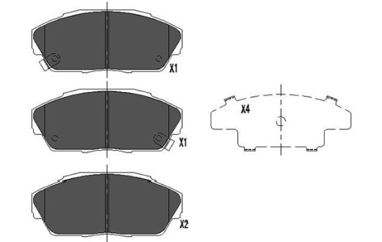 Kit de plaquettes de frein, frein à disque KBP-2027 Kavo parts