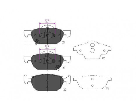 Kit de plaquettes de frein, frein à disque KBP-2043 Kavo parts