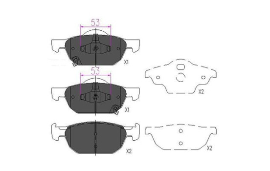 Kit de plaquettes de frein, frein à disque KBP-2043 Kavo parts