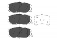 Kit de plaquettes de frein, frein à disque KBP-3020 Kavo parts