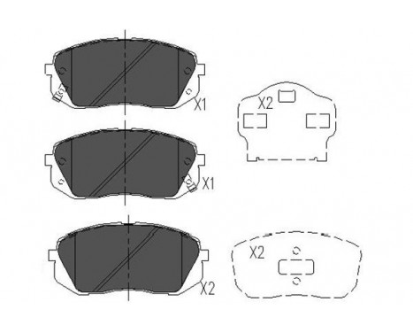 Kit de plaquettes de frein, frein à disque KBP-4018 Kavo parts