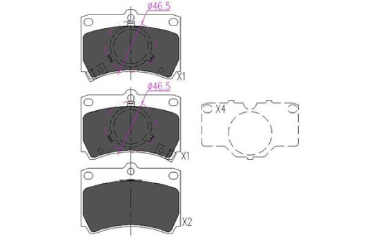 Kit de plaquettes de frein, frein à disque KBP-4517 Kavo parts