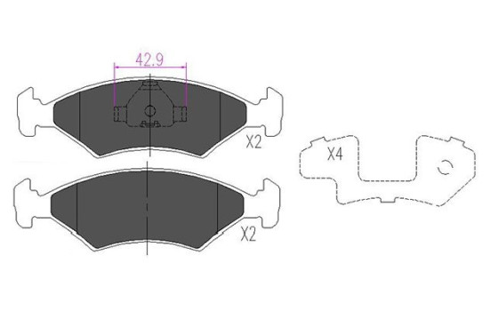Kit de plaquettes de frein, frein à disque KBP-4532 Kavo parts