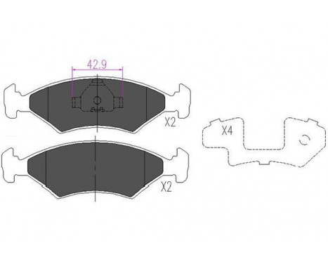 Kit de plaquettes de frein, frein à disque KBP-4532 Kavo parts, Image 2