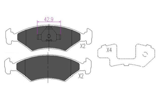 Kit de plaquettes de frein, frein à disque KBP-4532 Kavo parts, Image 2