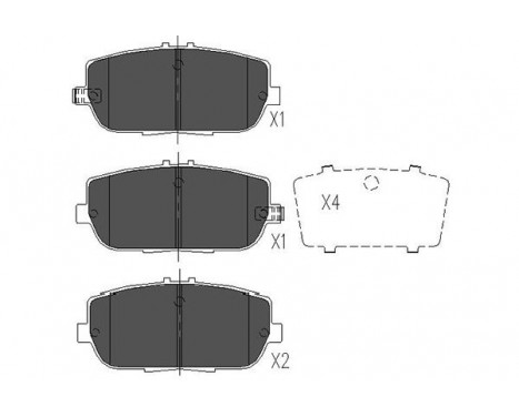 Kit de plaquettes de frein, frein à disque KBP-4551 Kavo parts