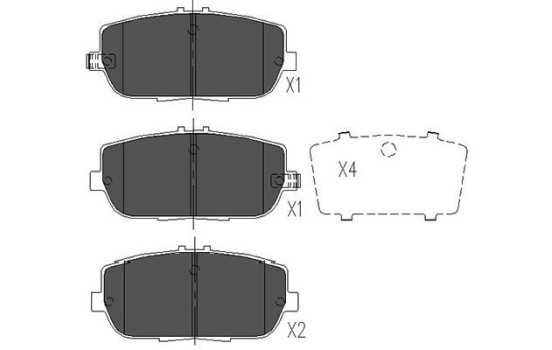 Kit de plaquettes de frein, frein à disque KBP-4551 Kavo parts