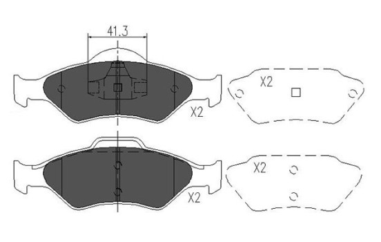 Kit de plaquettes de frein, frein à disque KBP-4561 Kavo parts