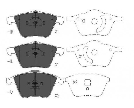 Kit de plaquettes de frein, frein à disque KBP-4569 Kavo parts