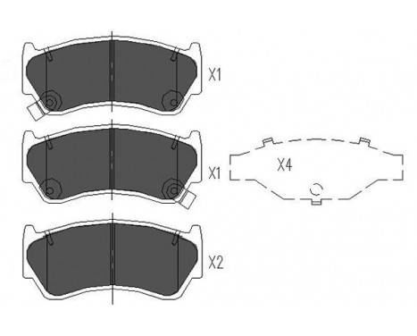 Kit de plaquettes de frein, frein à disque KBP-6508 Kavo parts