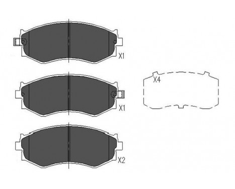 Kit de plaquettes de frein, frein à disque KBP-6527 Kavo parts