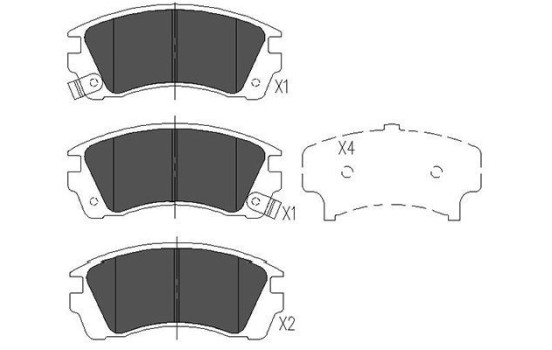 Kit de plaquettes de frein, frein à disque KBP-6532 Kavo parts, Image 2