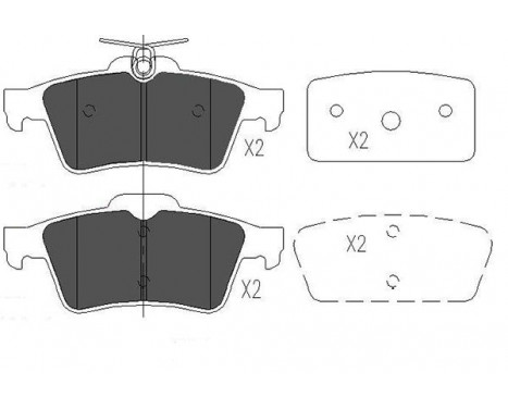 Kit de plaquettes de frein, frein à disque KBP-6554 Kavo parts