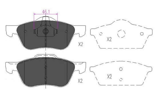 Kit de plaquettes de frein, frein à disque KBP-6560 Kavo parts