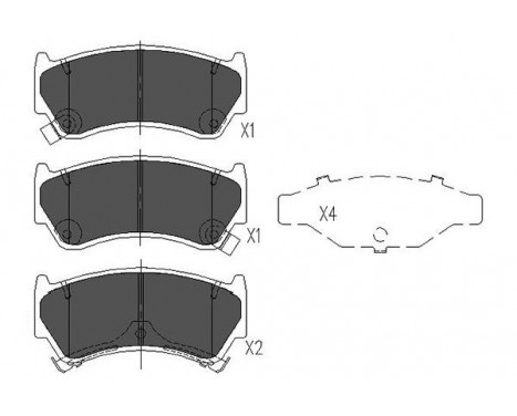 Kit de plaquettes de frein, frein à disque KBP-6587 Kavo parts