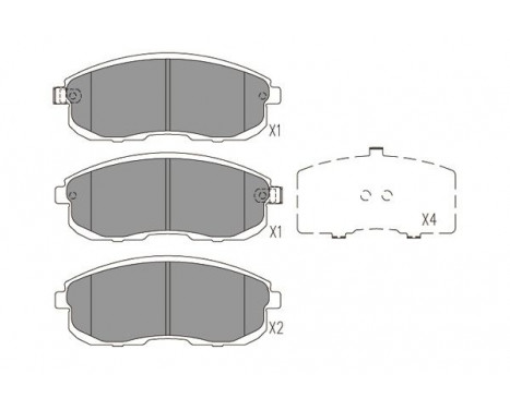 Kit de plaquettes de frein, frein à disque KBP-6596 Kavo parts