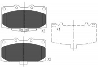 Kit de plaquettes de frein, frein à disque KBP-8003 Kavo parts