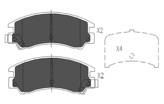 Kit de plaquettes de frein, frein à disque KBP-8008 Kavo parts