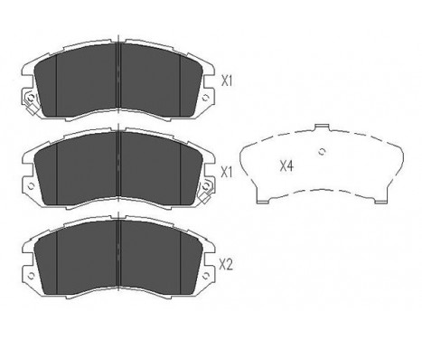Kit de plaquettes de frein, frein à disque KBP-8010 Kavo parts