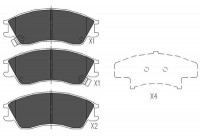 Kit de plaquettes de frein, frein à disque KBP-8012 Kavo parts