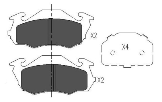 Kit de plaquettes de frein, frein à disque KBP-8017 Kavo parts