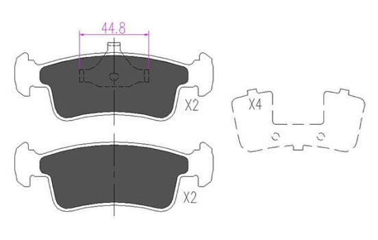 Kit de plaquettes de frein, frein à disque KBP-8514 Kavo parts