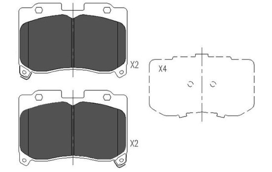 Kit de plaquettes de frein, frein à disque KBP-9045 Kavo parts