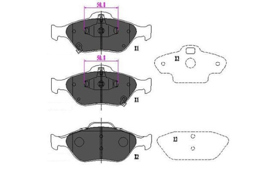 Kit de plaquettes de frein, frein à disque KBP-9091 Kavo parts, Image 2