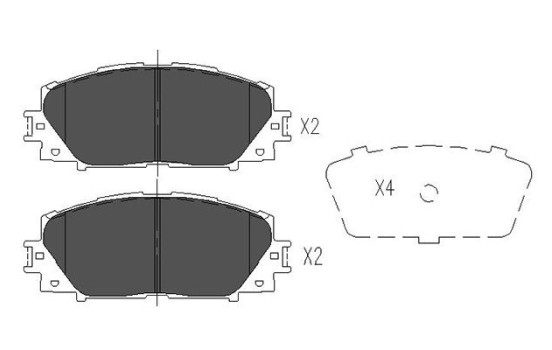 Kit de plaquettes de frein, frein à disque KBP-9097 Kavo parts
