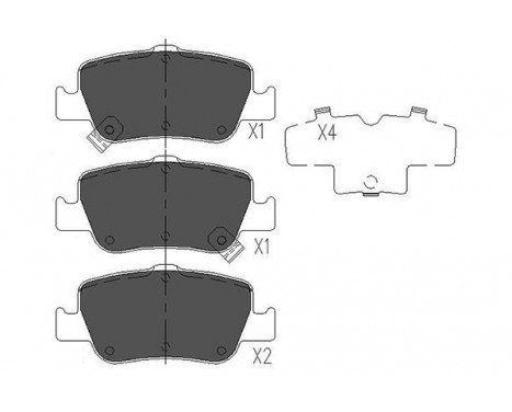 Kit de plaquettes de frein, frein à disque KBP-9104 Kavo parts