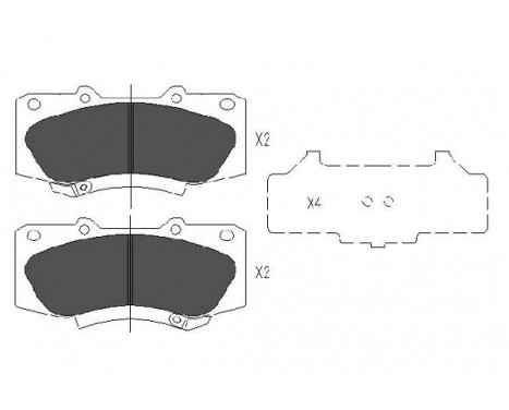 Kit de plaquettes de frein, frein à disque KBP-9133 Kavo parts