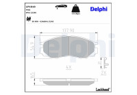 Kit de plaquettes de frein, frein à disque LP1010 Delphi